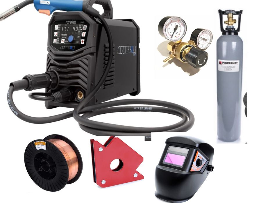 Spawarka migomat MIG MMA TIG Spartus EasyMig 210 Led + zestaw