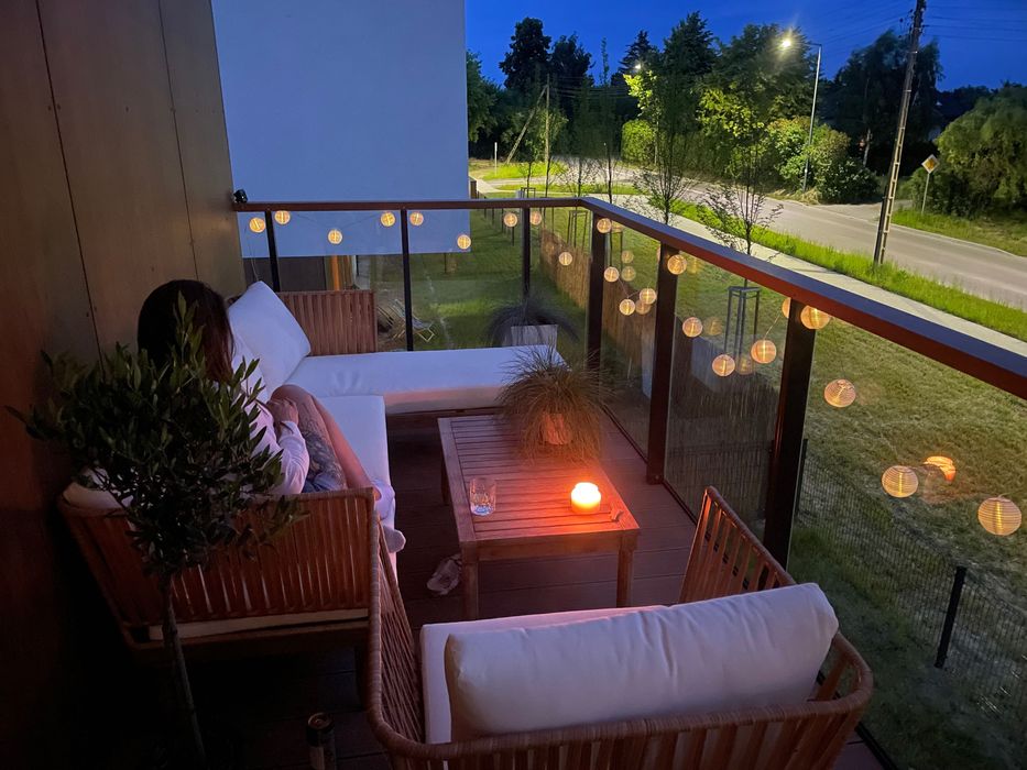 Zestaw mebli ogrodowych / balkonowych, narożnik