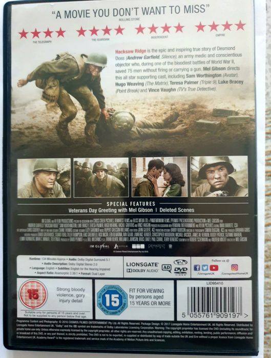 Dvd  O Herói de Hacksaw Ridge