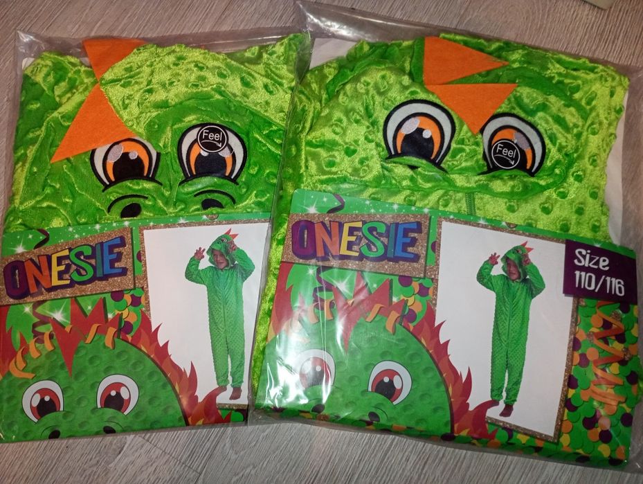 Nowe one się strój karnawałowy, piżamka smok 110/116 cm