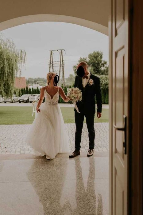 Suknia ślubna Mari Lill Ariel Boho Rustykalna Romantyczna Ivory