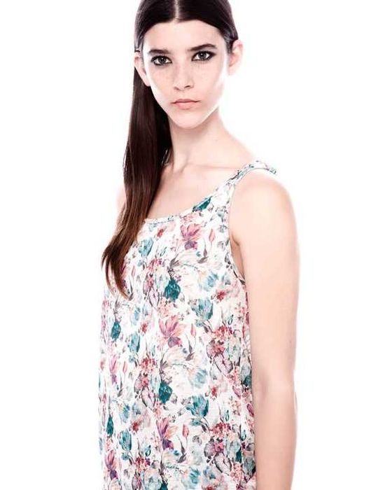 PULL&BEAR łączka FLORAL top KWIATY ramiąc 38 M