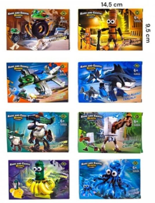 Італійські меми Brainrot Конструктор 8 в 1 Набір Пластік персонажи Опт