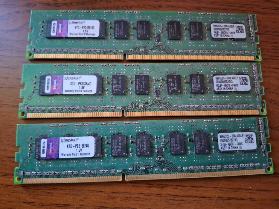 KINGSTON Pamięć RAM DDR3 3x4GB KTD-PE313E/4G 3 moduły razem 12GB