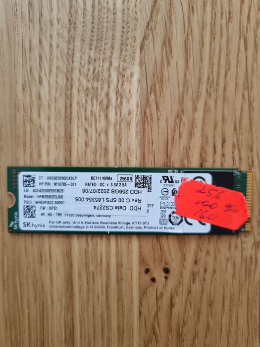 SSD NVMe M.2 256GB SK Hynix BC711 (2280) Ресурс 100%!