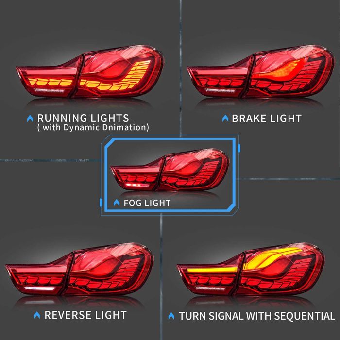 Задні ліхтарі BMW F82 F83 F32 F36 M4 лед стопи Червоні Red LED нові