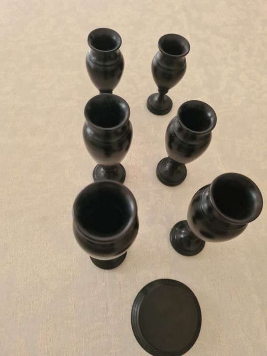 6 taças em pau preto
