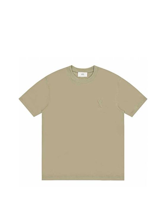 Футболка AMI Paris Ami De Coeur Embossed Heart T-Shirt Khaki