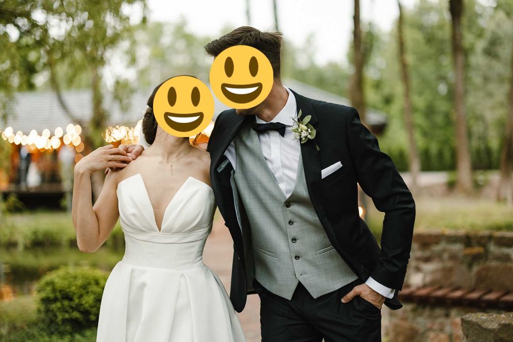 Suknia ślubna Lui salon StarBrides rozmiar S/M (klasyczna, gładka, gorsetowa suknia ślubna)