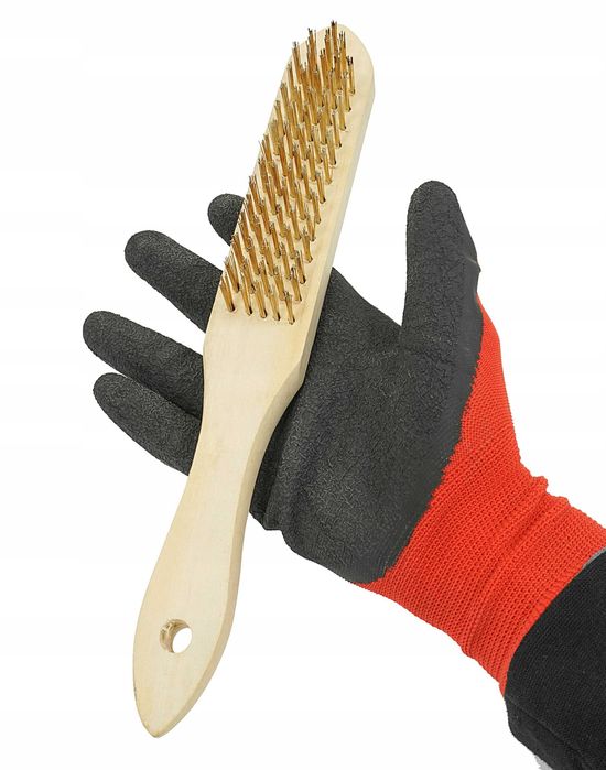 Szczotka drewniana ręczna stalowa do czyszczenia metalu  DREWNA