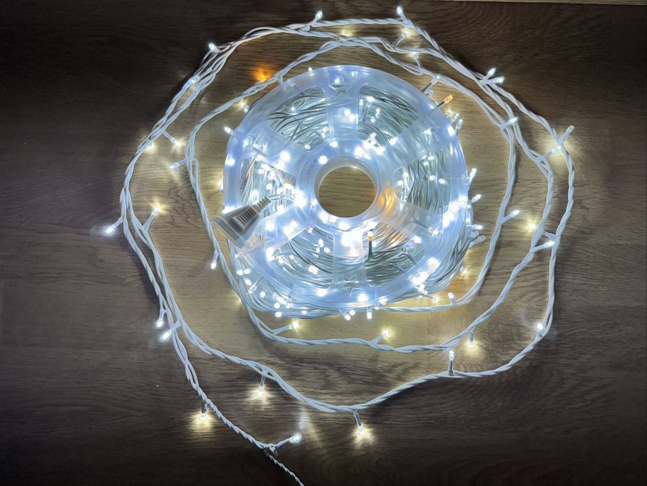 Світлодіодна нитка 50 м 500 лед IP65 чорний,білий провід ассортимент