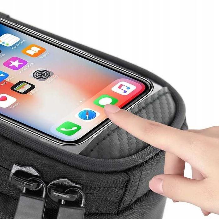Torba ROWEROWA SAKWA na RAMĘ z Miejscem na TELEFON Wodoodporna 1,5l.