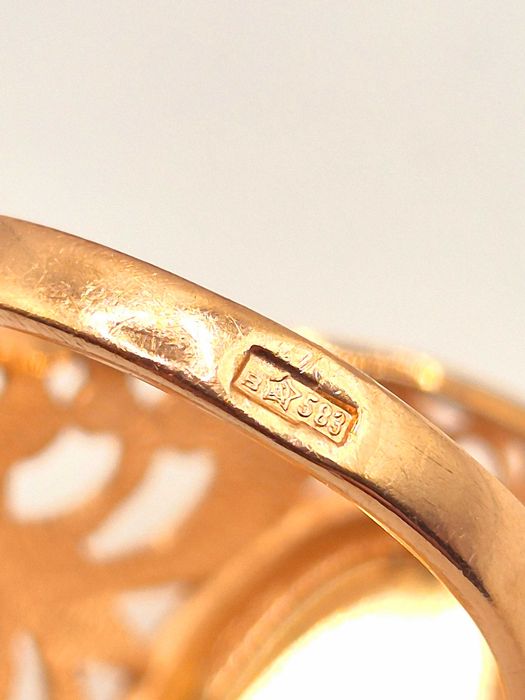 Wielki Złoty pierścionek pr.583 (14K) ZSRR