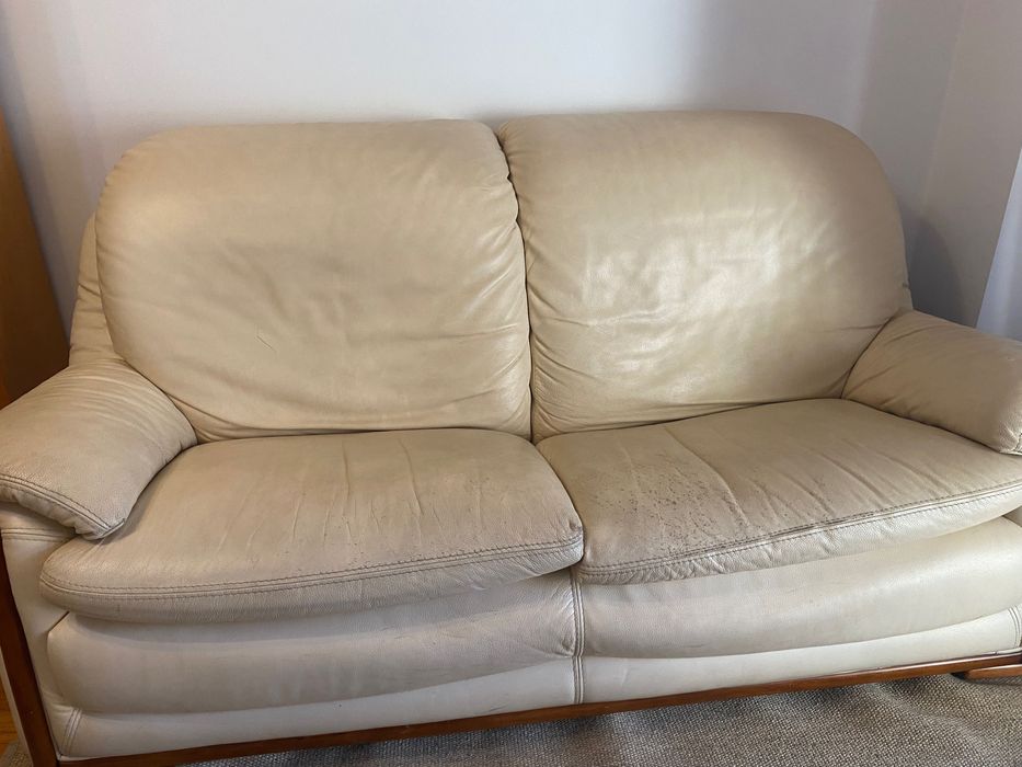 Sofá confortável de pele verdadeira  2-3 lugares