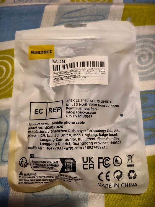 Cabo de carregamento rápido USB para Xiaomi