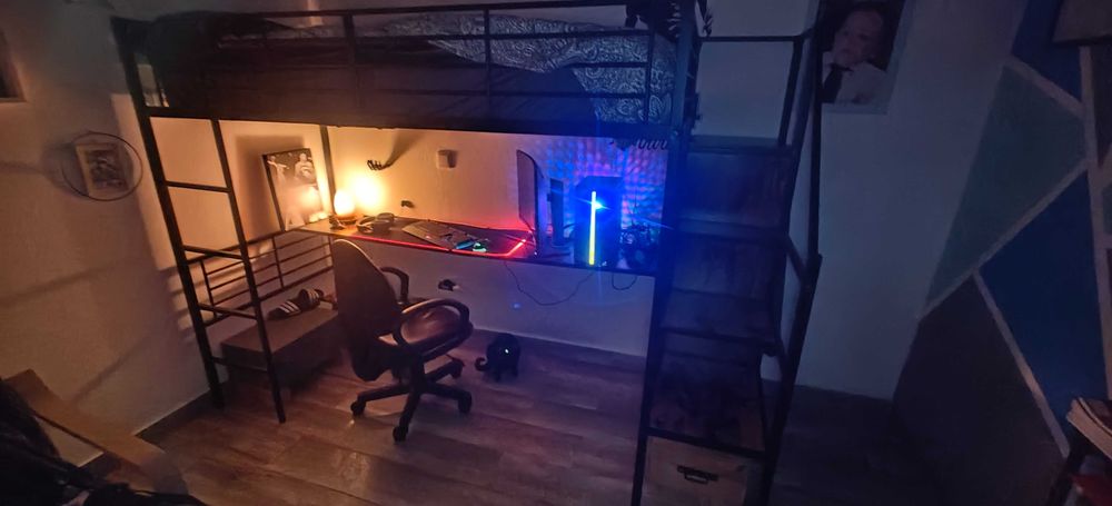 Beliche Loft com Secretária e Cabideiro