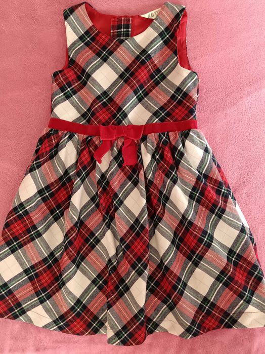 Vestido xadrez com laço 7-8
