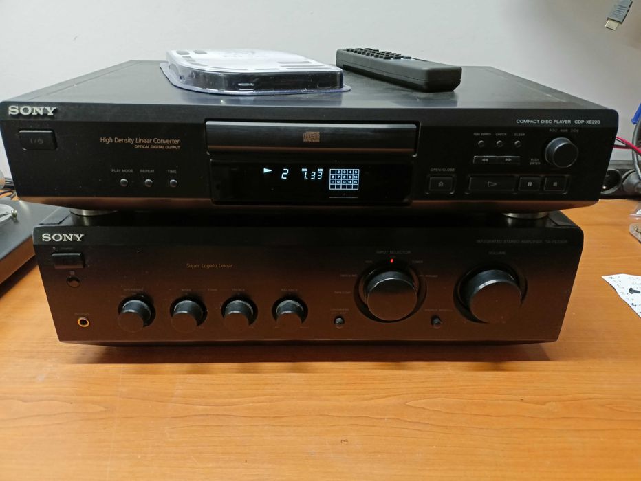 Wieża SONY Wzmacniacz + CD + pilot TA-FE330 CDP-XE220 wejście gramofon