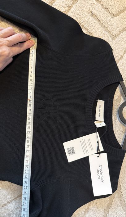 Jeans logowana prążkowana sukienka roz. S