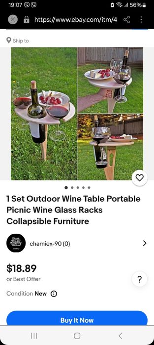 Портативний вуличний винний стіл, деревяний винний столик для пікніка