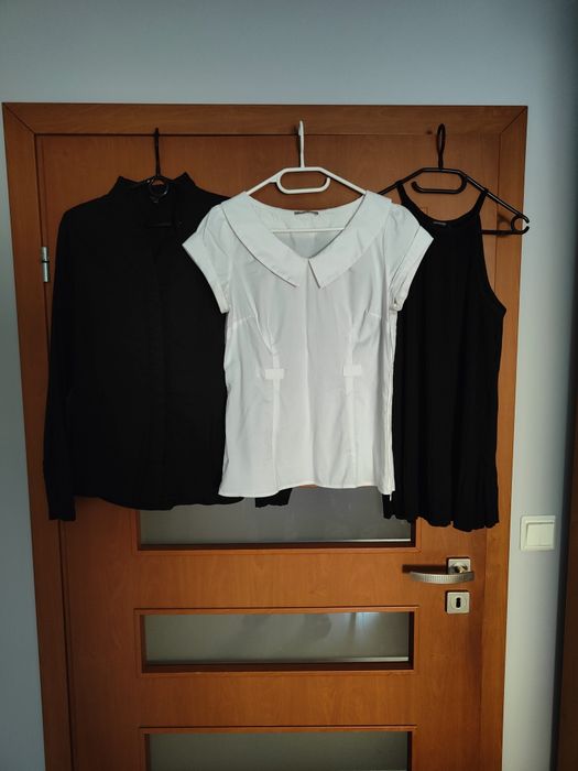 Zestaw 3 sztuki elegancka bluzka damska, koszula, roz S/36