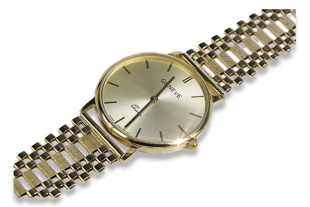 Złoty zegarek 14k 585 z bransoletą męski Geneve W mw004y&mwb001y