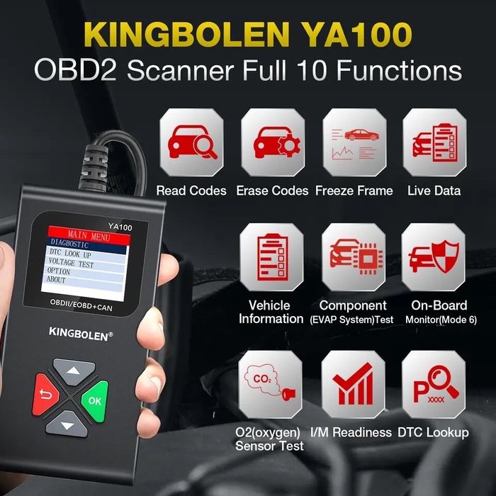 Сканер Kingbolen YA100 OBD2 діагностика