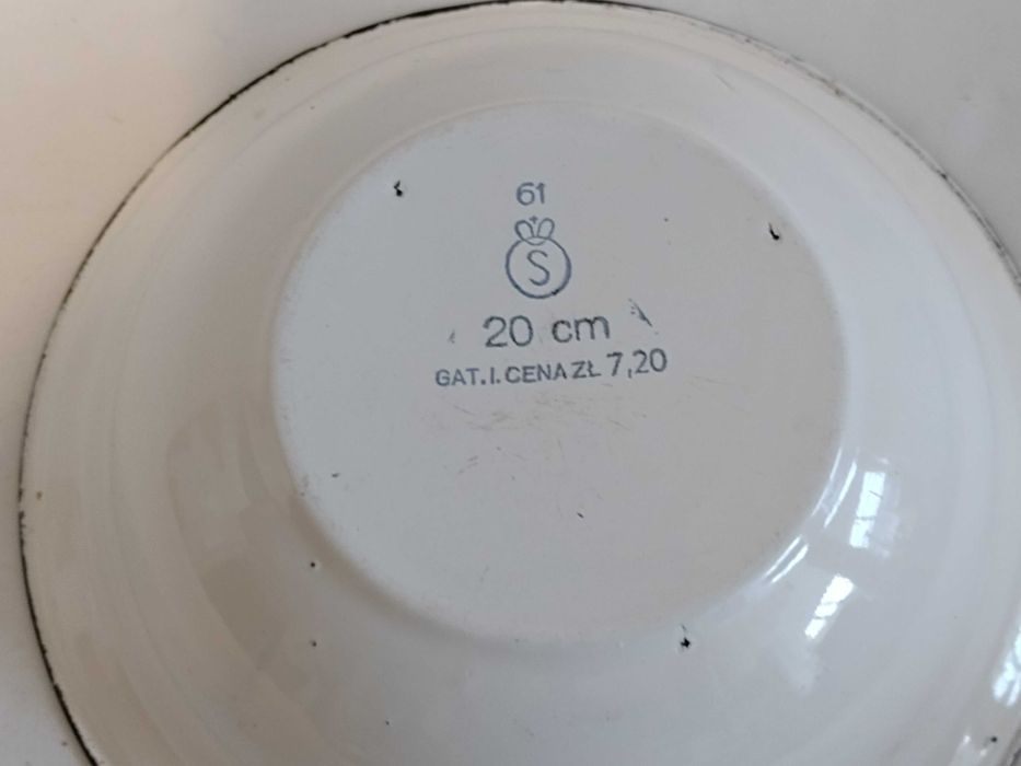 SILESIA- Miseczka  stara Emalia  Biała  20 cm