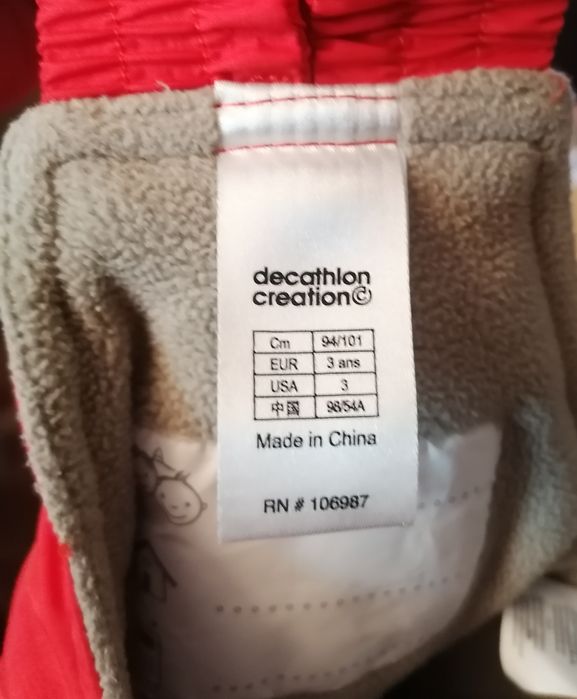 Calças com peitilho para neve tamanho 3 anos