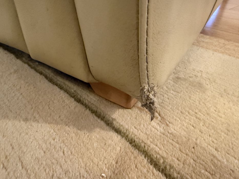 Zestaw wypoczynkowy ze skory bezowy