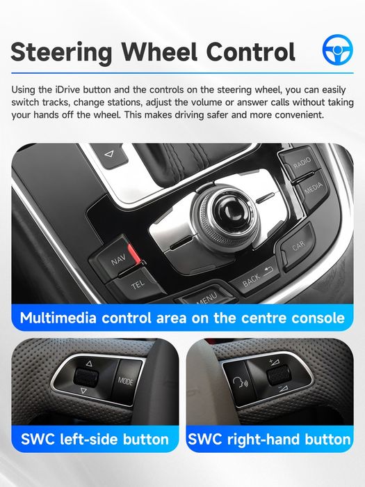 Rádio Android 12.3" Audi A1 2010 a 2018 RMC CarPlay Android Auto NOVO