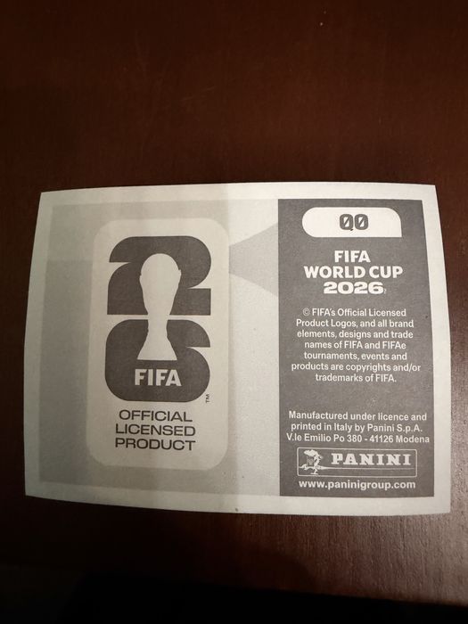 Carta PANINI 00 2026