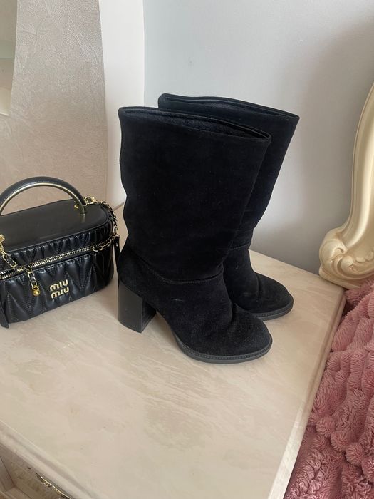 Чоботи весна/ осінь натуральна замша