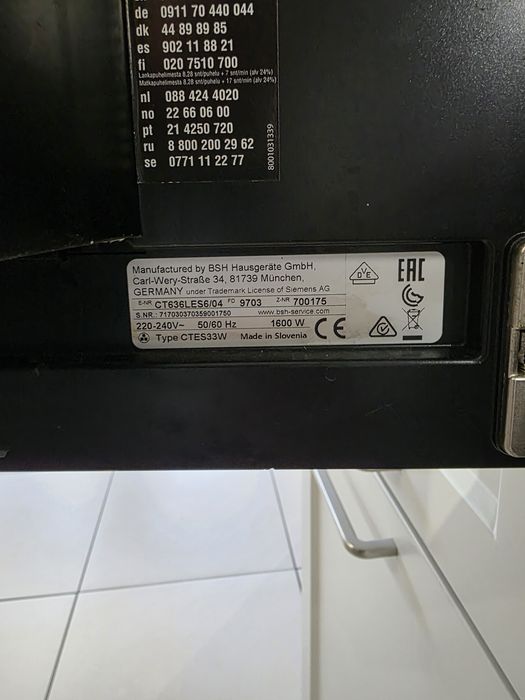 Zestaw Siemens piekarnik+ekspres+szuflada - ekspozycja