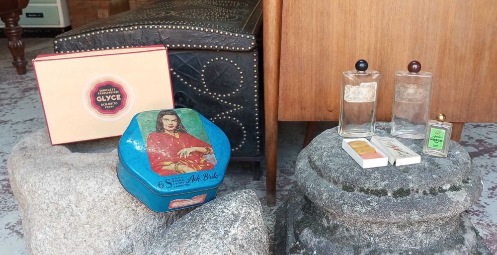 Antigas caixas perfumes sabonetes publicitários Ach. Brito e Claus