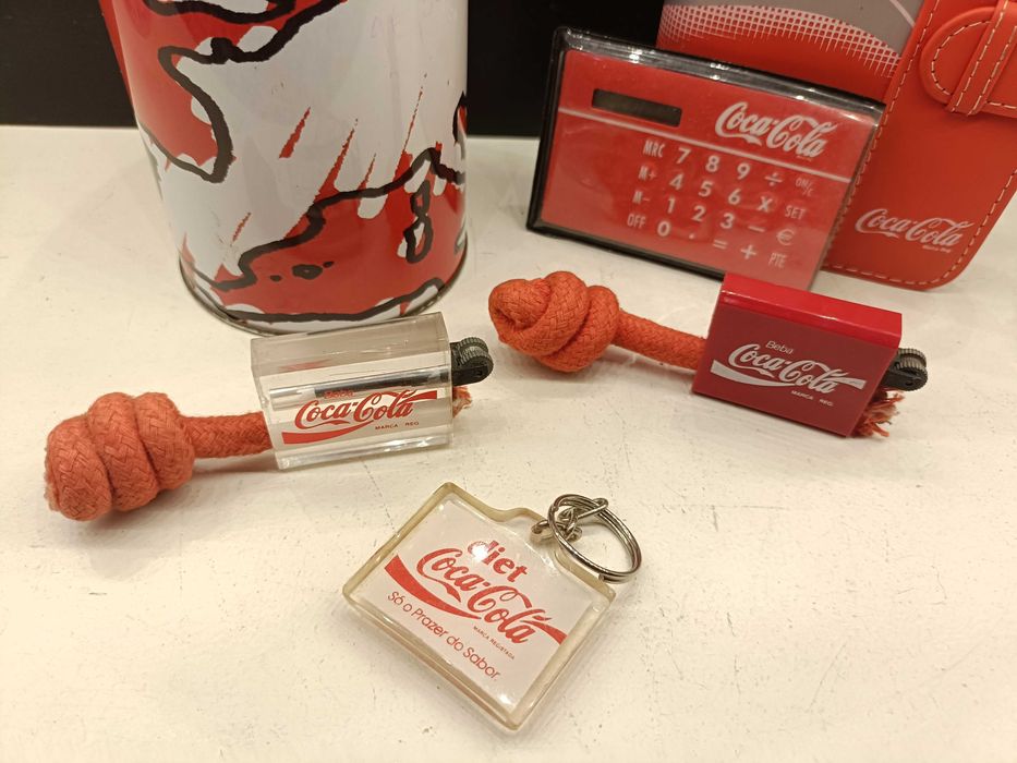 Conjunto de colecção vintage da coca cola