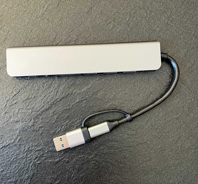 Hub USB-C 8w1 adapter HDMI 4K RJ45 LAN 2xUSB 3.0 SD microSD laptop MacBook