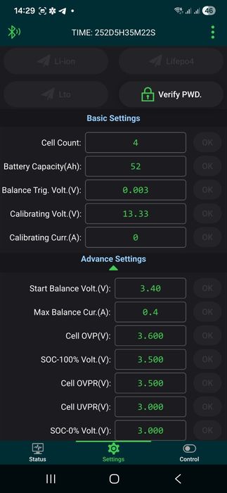LiFePO4 комірки 50Ah, набір (Комірки, Смарт БМС, Екран та дроти)