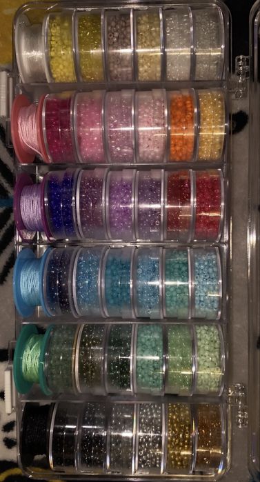 Koraliki szklane zestaw 36 kolorow