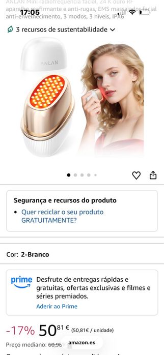 Massajador Facial ANLAN Mini Radiofrequência RF & EMS - NOVO