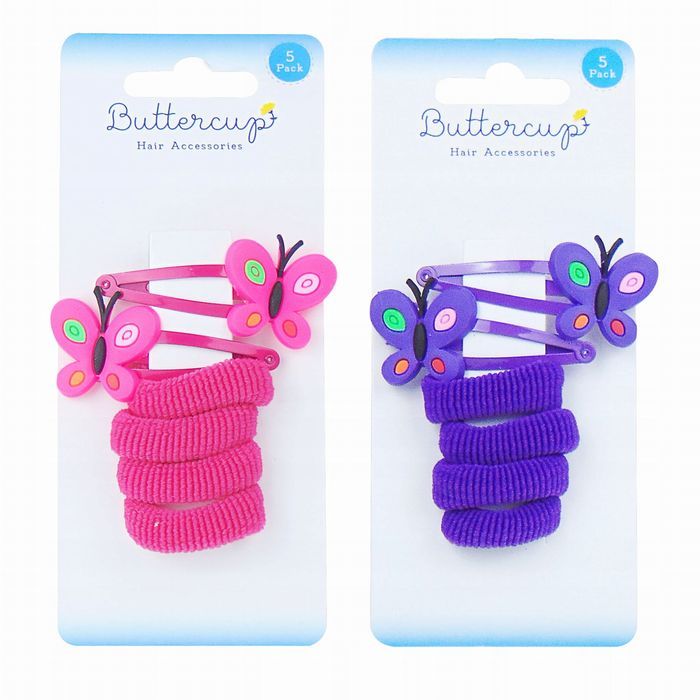 Spinki Gumki do Włosów Akcesoria na Włosy 5 szt - fioletowy