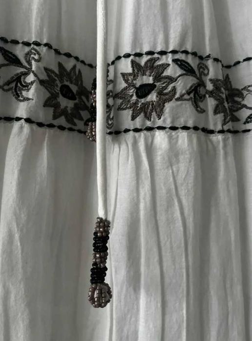 Zara HIT dluga maxi bawelniana haftowana spodnica boho
