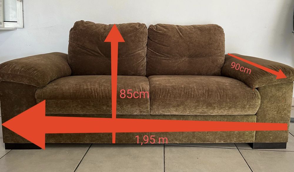 Sofá Lourini - 2 lugares - Tecido anti-gato - Como novo