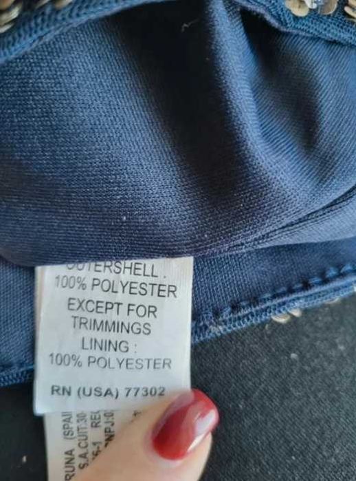 Macacão Curto Azul Marinho com Lantejoulas Douradas - ZARA