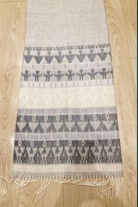 Piękny damski szal szalik ponczo komin szary chusta 50 cm x 200 cm