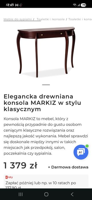 Elegancka konsola