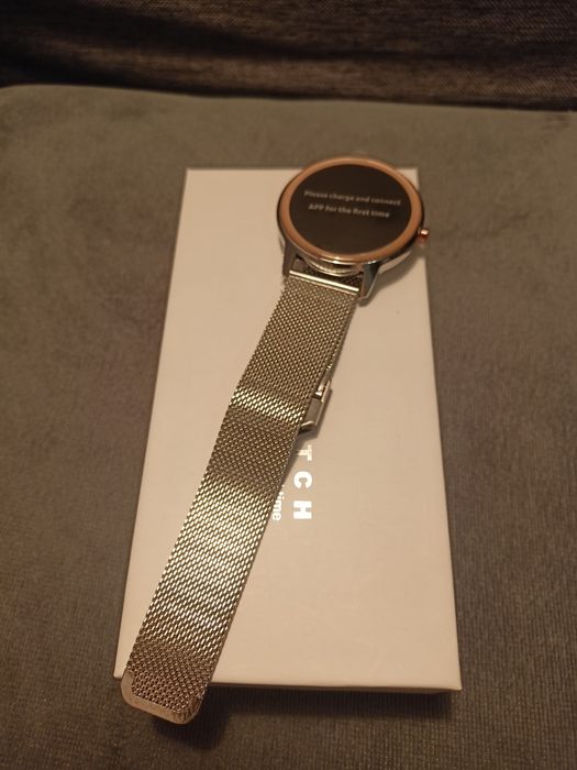 Smartwatch damski srebrny zegarek dotykowy bransoletka