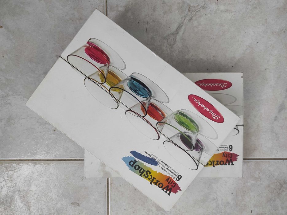 Tigelas de vidro coloridas para sobremesa, 12 unidades