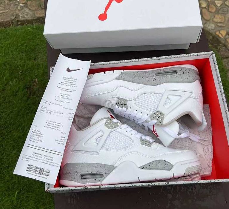 "Buty męskie Trampki" Jordan_4_Retro_White_Oreo R.45