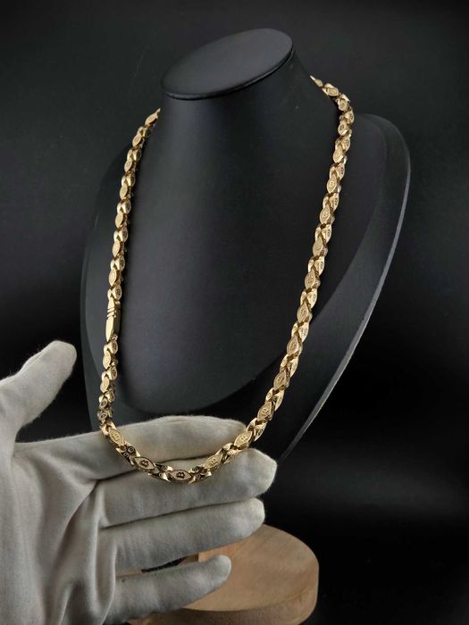 Złoty łańcuszek Cartier Bitcoin 585 – 88,1 g | 61 cm | wyjątkowy wzór